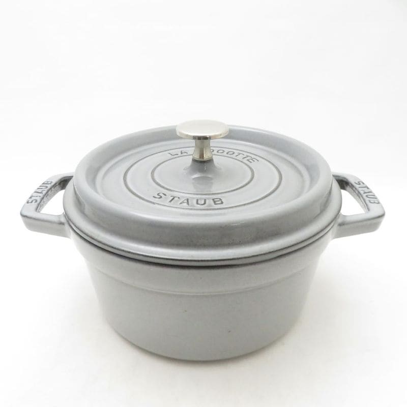 美品 STAUB ストウブ ピコココット ラウンド 両手鍋 鋳物ホーロー 20cm ほうろう 琺瑯 料理 調理器具 SU14173Z 【中古】