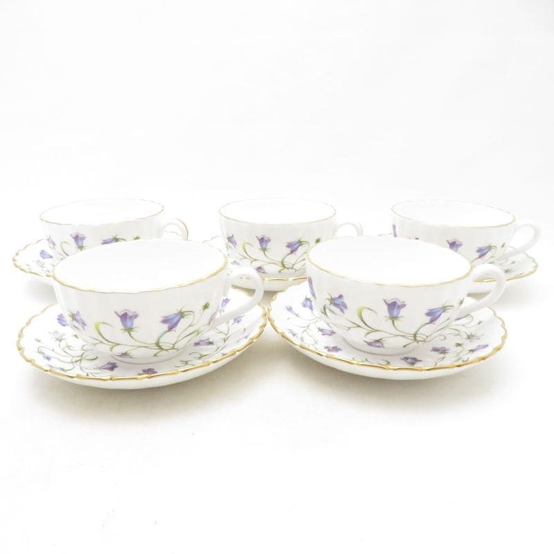 美品 SPODE スポード カンタベリー ティーカップ＆ソーサー 5客 セット 紅茶 碗皿 英国 金彩 イングランド SU14161A2 【中古】