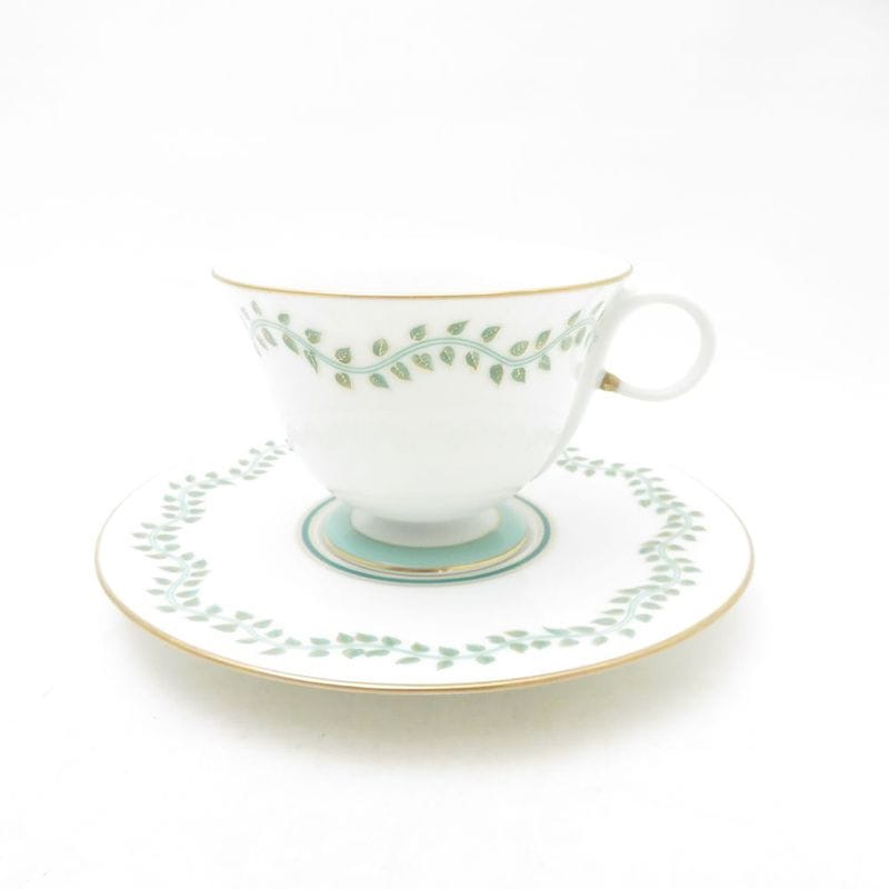 美品 LALIQUE ラリック Liane d'eau リアン ドー カップ＆ソーサー ティー コーヒー 金彩 リモージュ フランス SU14162A2 【中古】