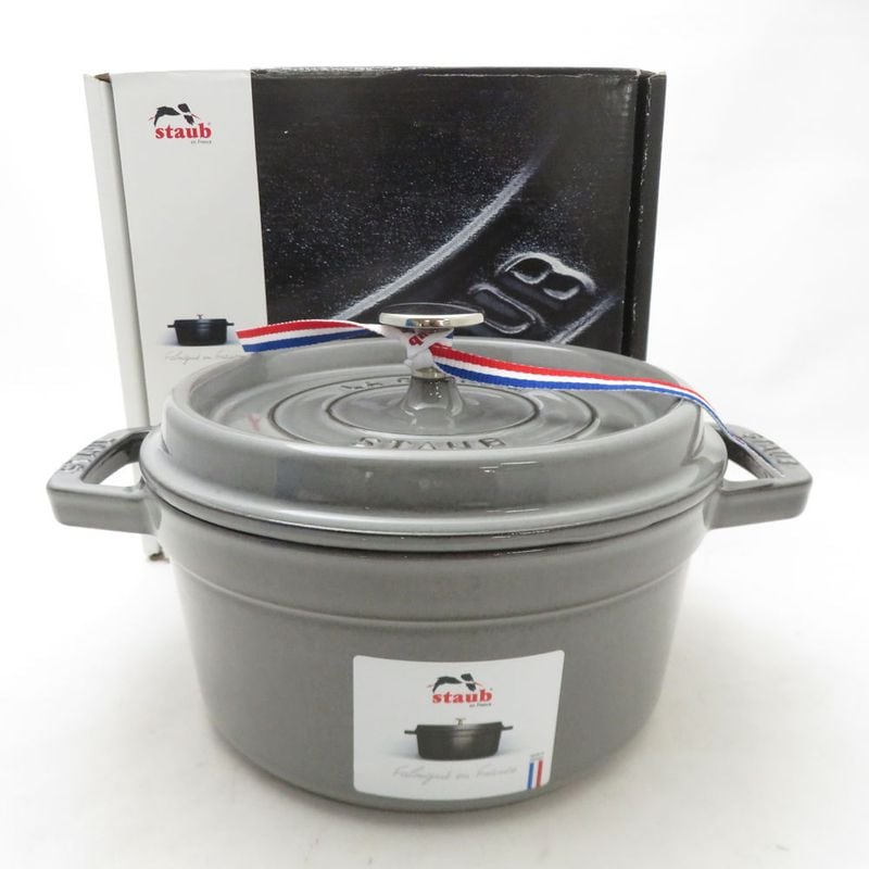 未使用 STAUB ストウブ ピコココットラウンド 両手鍋 鋳鉄 20cm 2.2L SC11060Z 【中古】