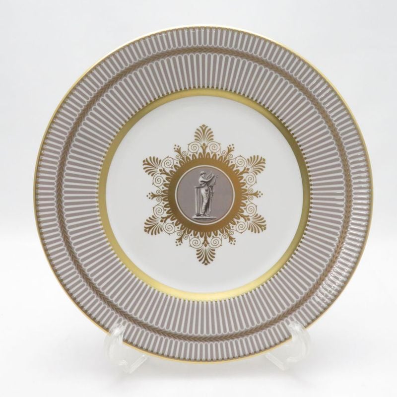 未使用 WEDGWOOD ウェッジウッド アンセミオン グレイ 中皿 23cmプレート 金彩 英国 SU14339H2 【中古】