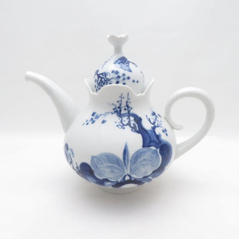 未使用 MEISSEN マイセン ブルーオーキッド 23726 ティーポット 茶器 白磁 蘭 花 高級食器 テーブルウェア SU14150B4 【中古】
