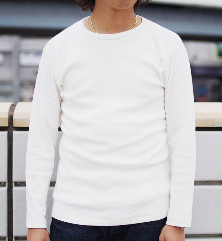 Suvin Rib L/S Tee (OFF-WHITE)