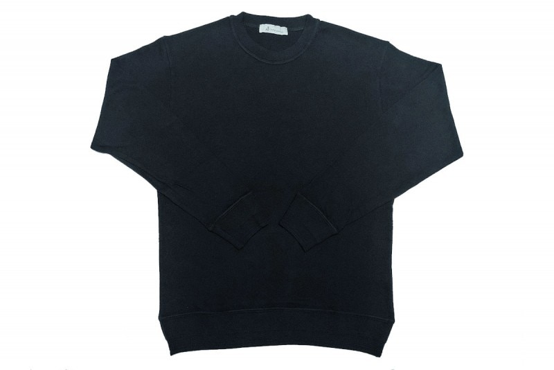 sweet twist rough gauge jersey Long tee （black navy）