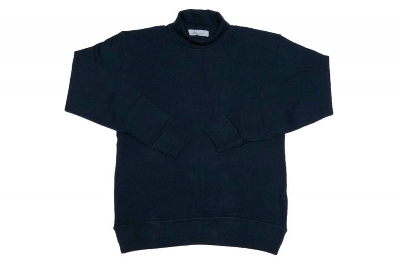 sweet twist rough gauge jersey Mock tee （black navy）