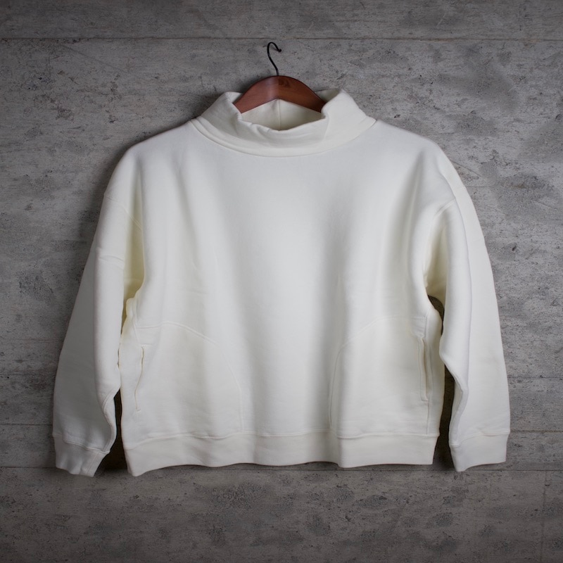 extra long cotton brushed mockneck Sweat(off white)