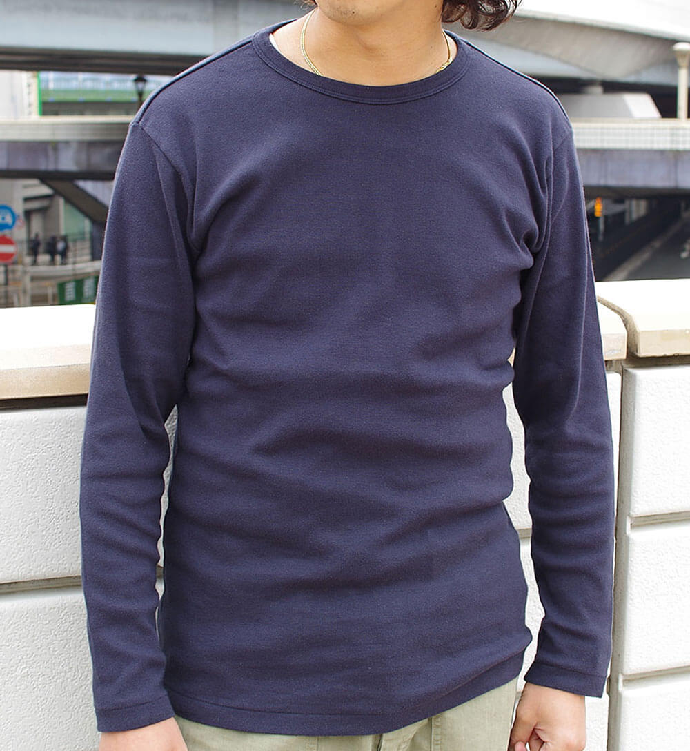 Suvin Rib L/S Tee (NAVY)