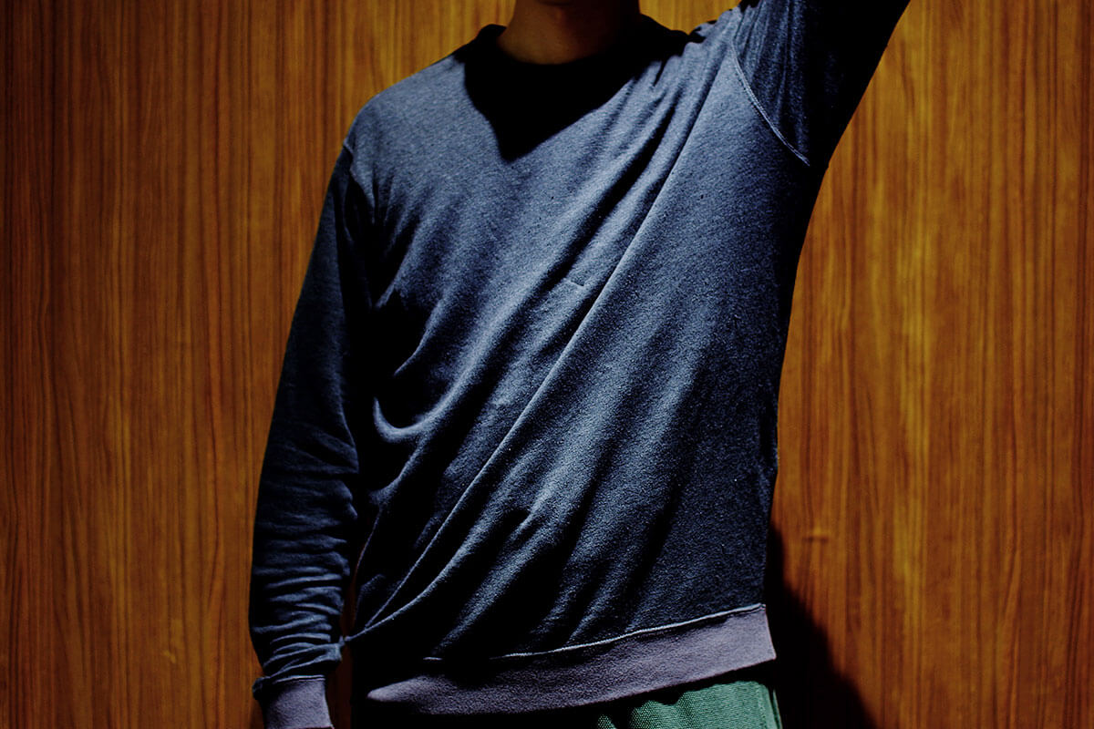 Linen loop knit sweat （black）