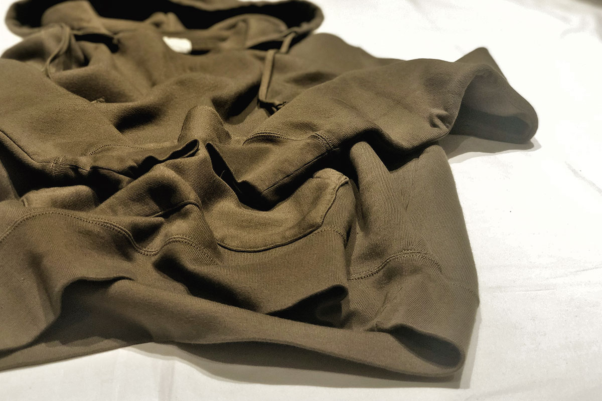 extra long cotton Brushed Parka （olive green）