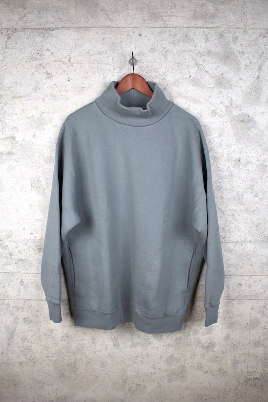 extra long cotton brushed mockneck Sweat(ash grey)