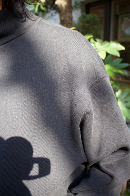 extra long cotton brushed mockneck Sweat(ink black)