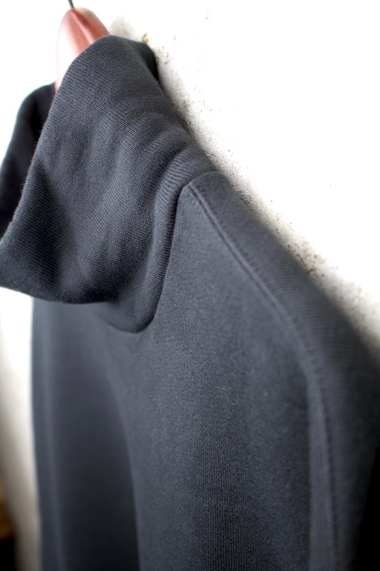 extra long cotton brushed mockneck Sweat(ink black)