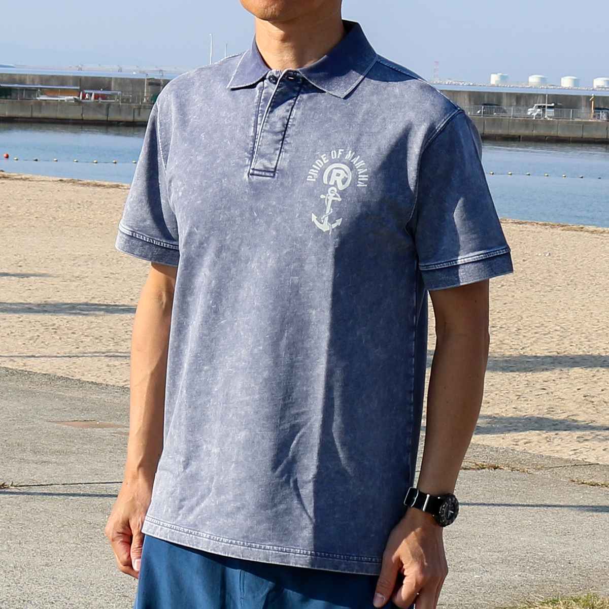 【NAVY Lのみ】GUARD TOWER PIGMENT POLO SHIRT