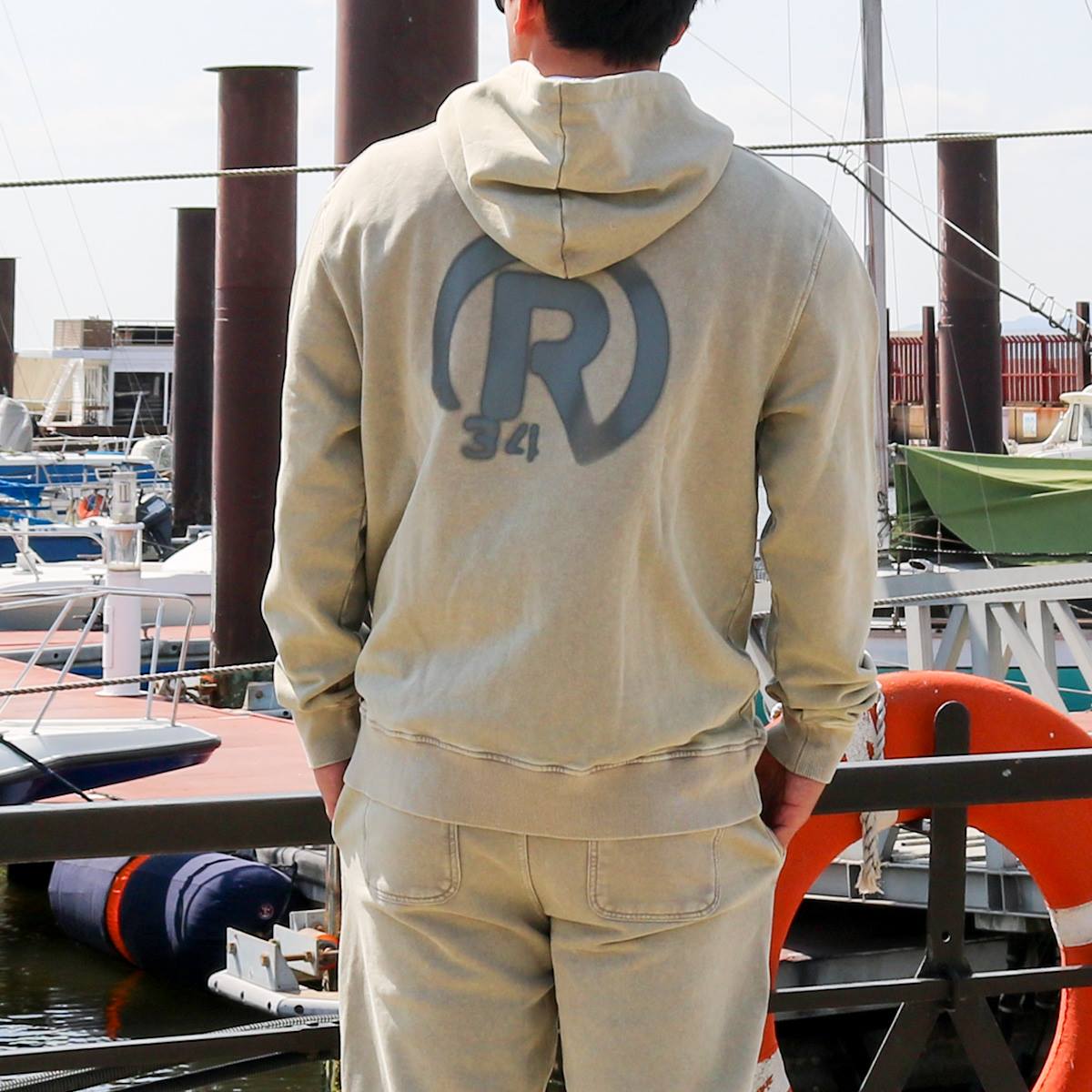 R SPRAY PIGMENT ZIP PARKA