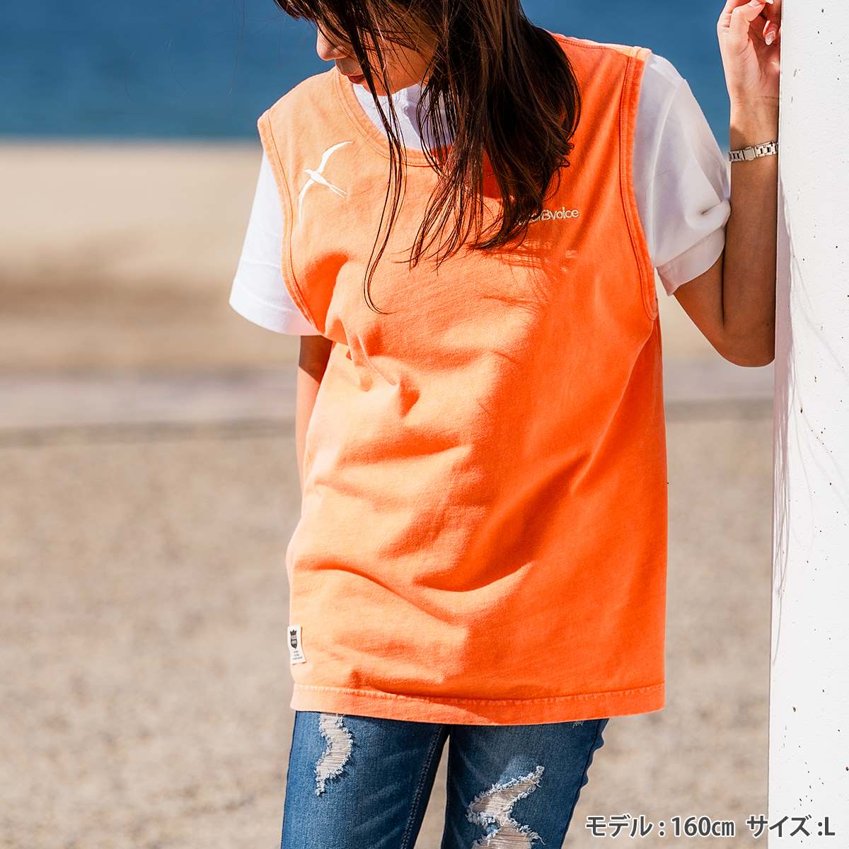 COMPASS PIGMENT SLEEVE LESS