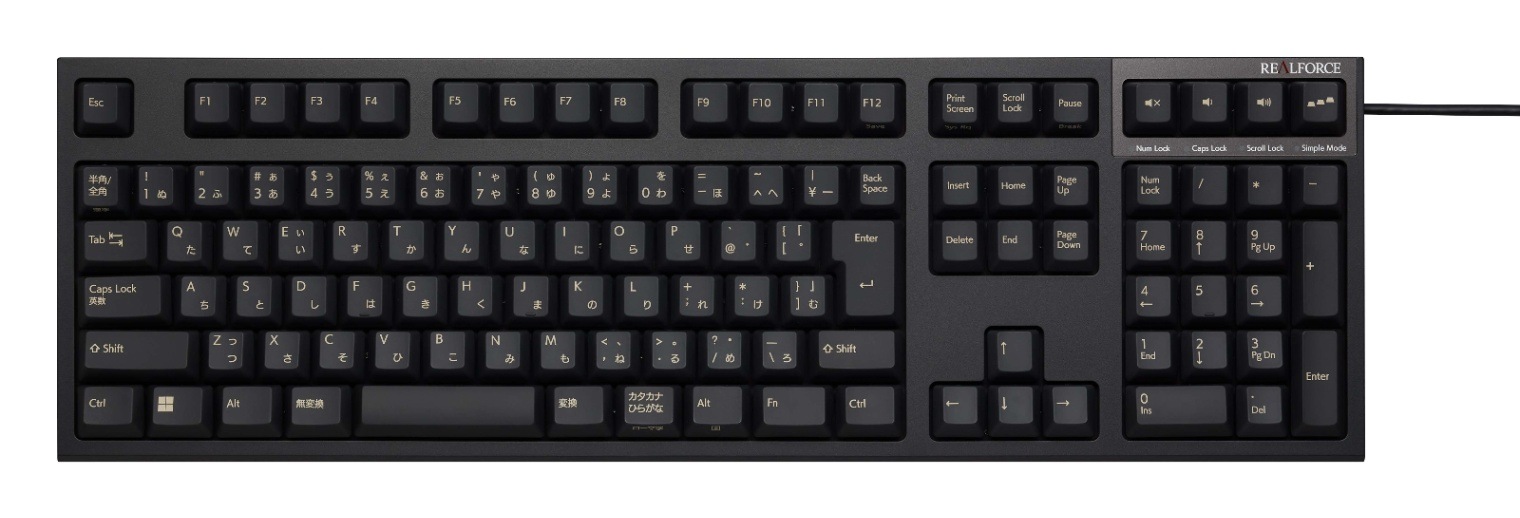 REALFORCE キーボード フル 変荷重 日本語配列 ブラック R3HA12 【公式