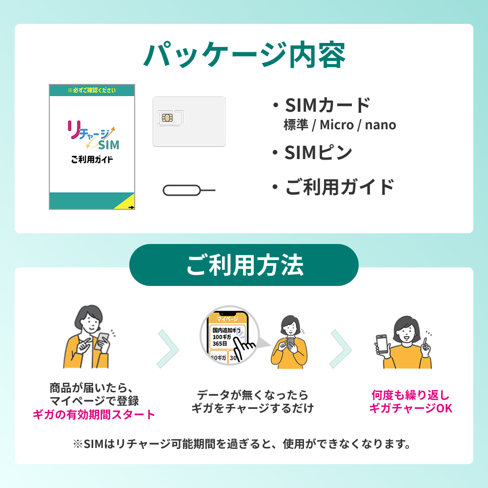 リチャージSIM 20ギガ/180日 | 180日 | 【公式】リチャージモバイル