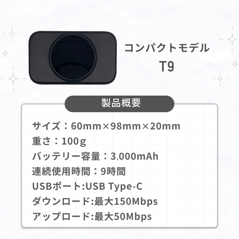 T9ブラック】リチャージWiFi スターターキット 500メガ/30日 | 国内
