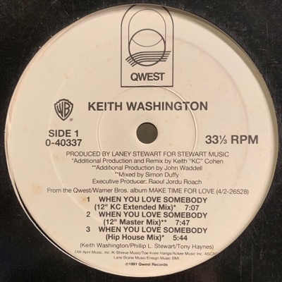When You Love Somebody (Promo) / Keith Washington ｜ RECORD