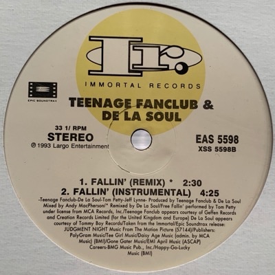 Teenage Fanclub & De La Soul – Fallin' Fallin' (Promo) / Teenage Fanclub & De La Soul ｜ RECORD STATION