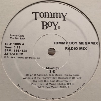 3-D -  Boy Megamix (USオリジナルプロモ) Tommy Boy Megamix / 3-D ｜ RECORD STATION ｜ レコード