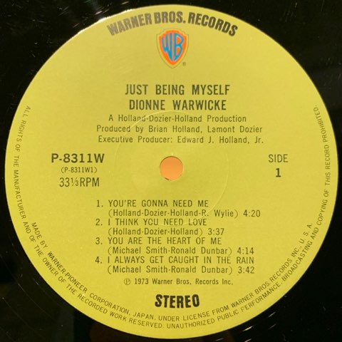 Dionne Warwicke Just Being Myself レコード DIONNE WARWICKE / JUST BEING MYSELF (Used Japan mini LP CD) - BEAT