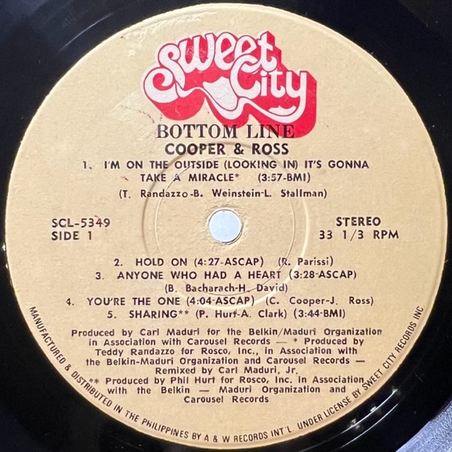 COOPER & ROSS BOTTOM LINE レコード Cooper & Ross<span>Bottom Line (LP)</span>