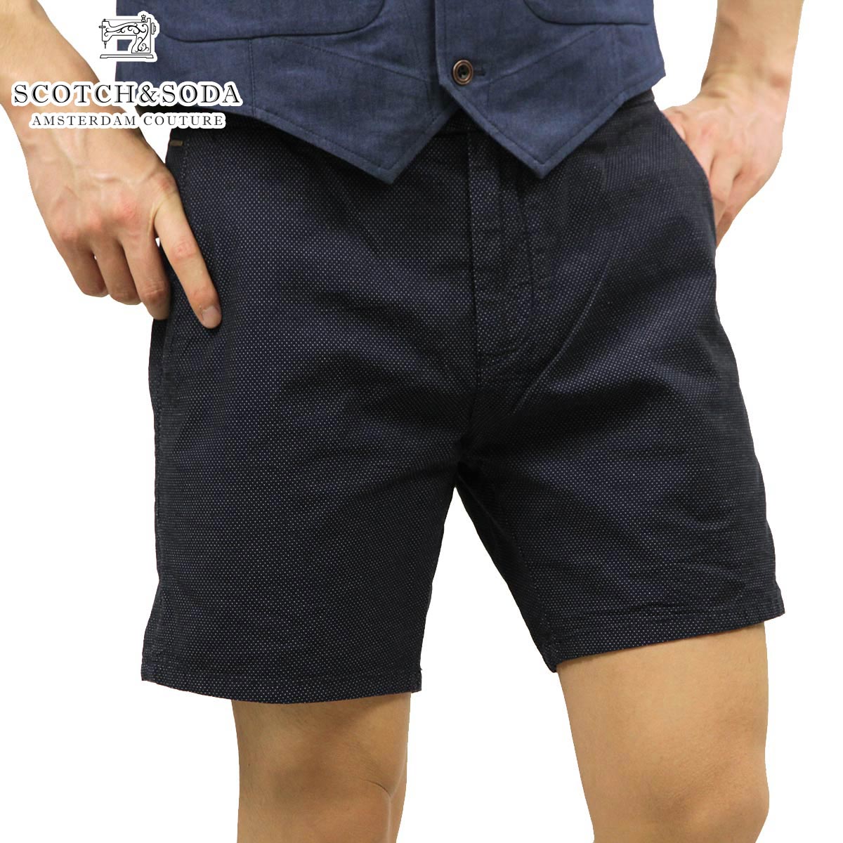 スコッチアンドソーダ ショートパンツ メンズ 正規販売店 SCOTCH＆SODA ボトムス Blue yarn dye dress chino short 81141 B D15S25 クリスマス プレゼント ラッピング スコッチアンドソーダ ショートパンツ メンズ 正規販売店 SCOTCH＆SODA