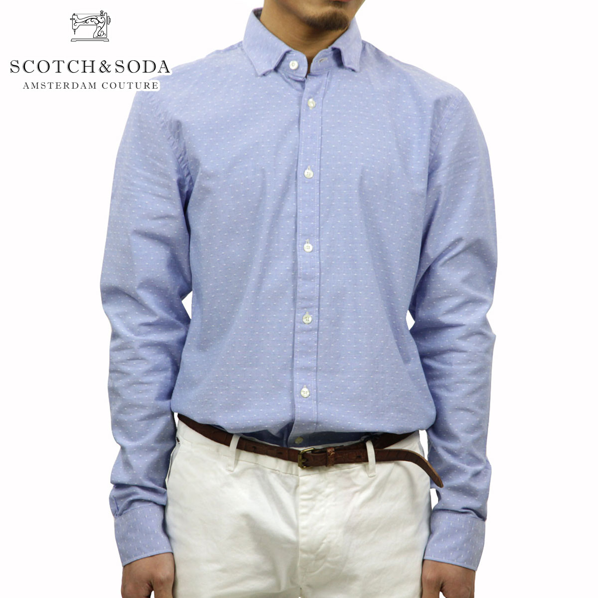 スコッチアンドソーダ シャツ メンズ 正規販売店 SCOTCH＆SODA 長袖シャツ LONGSLEEVE SHIRT IN OXFORD DOBBY WEAVE 20042 A D00S20 クリスマス プレゼント ラッピング スコッチアンドソーダ シャツ メンズ 正規販売店 SCOTCH＆SODA 長袖