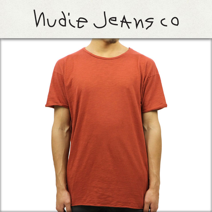 ヌーディージーンズ Tシャツ 正規販売店 Nudie Jeans 半袖Tシャツ Raw Hem T-Shirt Red 131274 D00S15 クリスマス プレゼント ラッピング ヌーディージーンズ Tシャツ 正規販売店 Nudie Jeans 半袖Tシャツ Raw