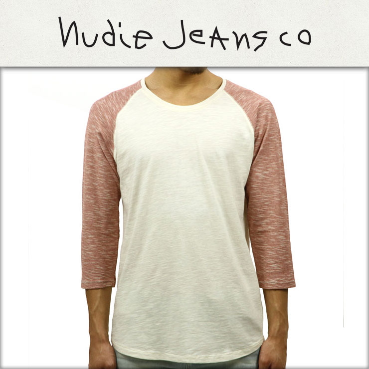 ヌーディージーンズ ロンT メンズ 正規販売店 Nudie Jeans 長袖Tシャツ Quarter Sleeve Tee Offwhite/Red 131407 D00S15 クリスマス プレゼント ラッピング ヌーディージーンズ ロンT メンズ 正規販売店 Nudie Jeans 長袖Tシャツ