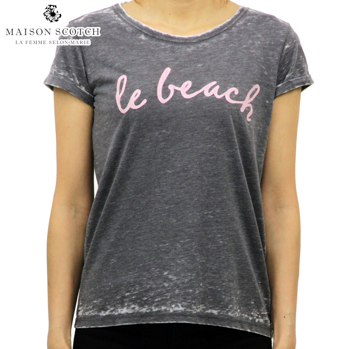 メゾンスコッチ MAISON SCOTCH 正規販売店 レディース 半袖Tシャツ Burnout tee with bea MAISON SCOTCH メゾンスコッチ 正規販売店 レディース 半袖T