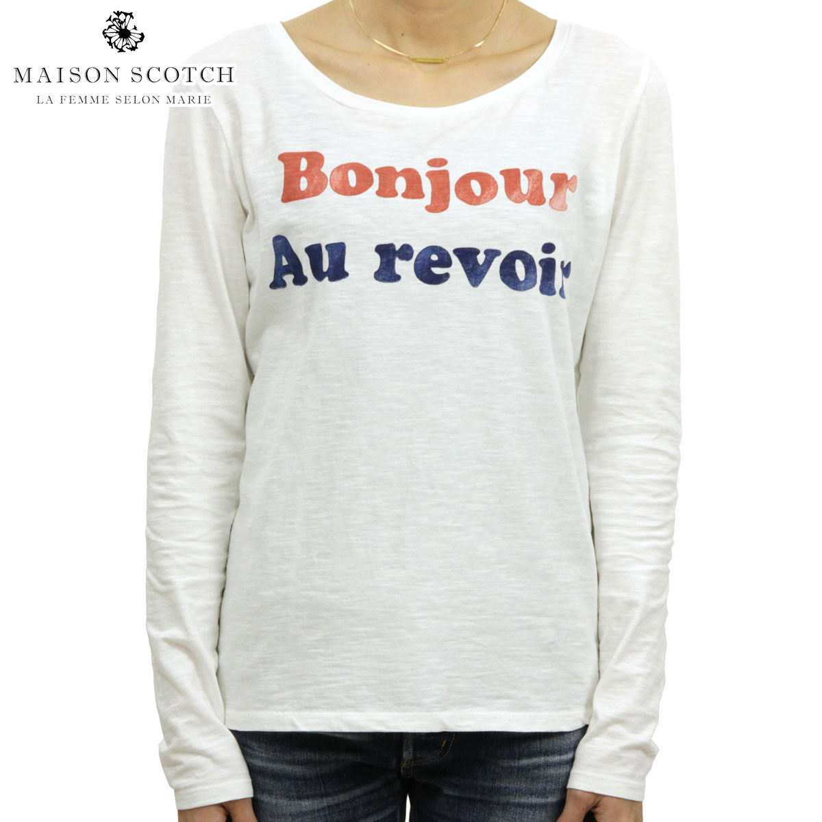 メゾンスコッチ レディース Tシャツ ロンT 正規販売店 MAISON SCOTCH 長袖Tシャツ Long sleeve tee with french themed artworks 131214 D D15S25 メゾンスコッチ レディース Tシャツ ロンT 正規販売店 MAISON
