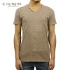 ディストレス Tシャツ 正規販売店 DSTREZZED 半袖Tシャツ  V-neck s/s Y/D stripe melange 202192 60 A90B B1C C1D D1E E07F|ME