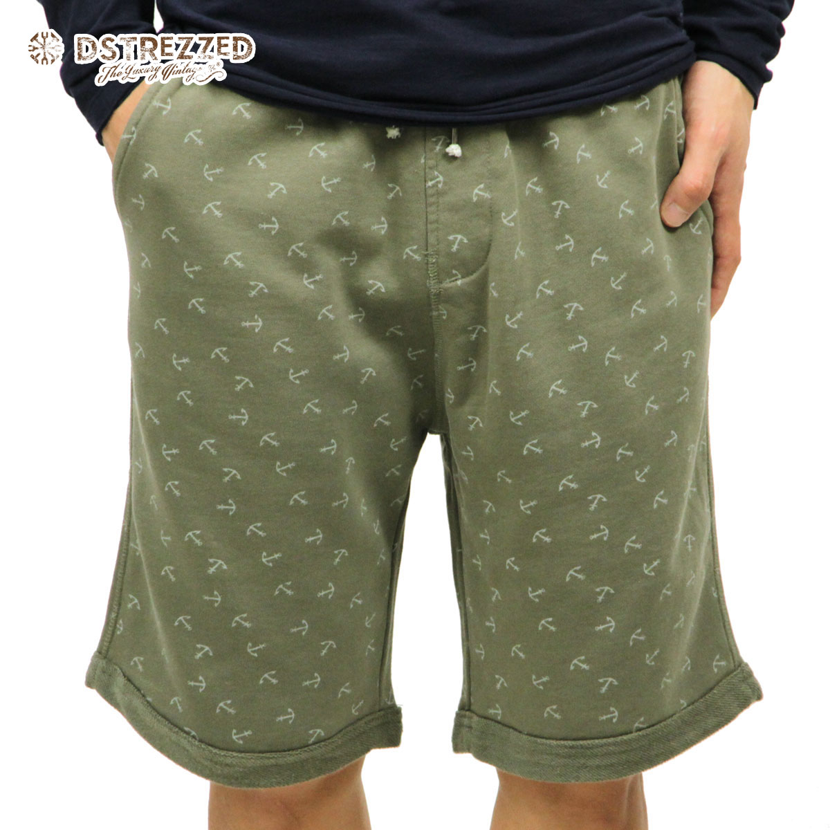 ディストレス ショートパンツ メンズ 正規販売店 DSTREZZED ハーフパンツ ボトムス Chino short Sprinkle Anchor sweat 515030 69 D15S25 クリスマス プレゼント ラッピング ディストレス ショートパンツ メンズ 正規販売店 DSTREZZED ハーフ