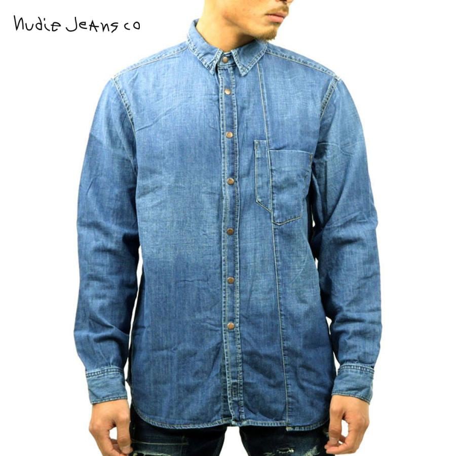 ヌーディージーンズ シャツ メンズ 正規販売店 Nudie Jeans 長袖シャツ Calle B26 Denim 140439 D00S20 クリスマス プレゼント ラッピング ヌーディージーンズ シャツ メンズ 正規販売店 Nudie Jeans 長袖シャツ