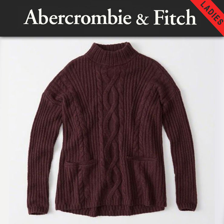アバクロ セーター レディース 正規品 Abercrombie＆Fitch BOXY CABLE