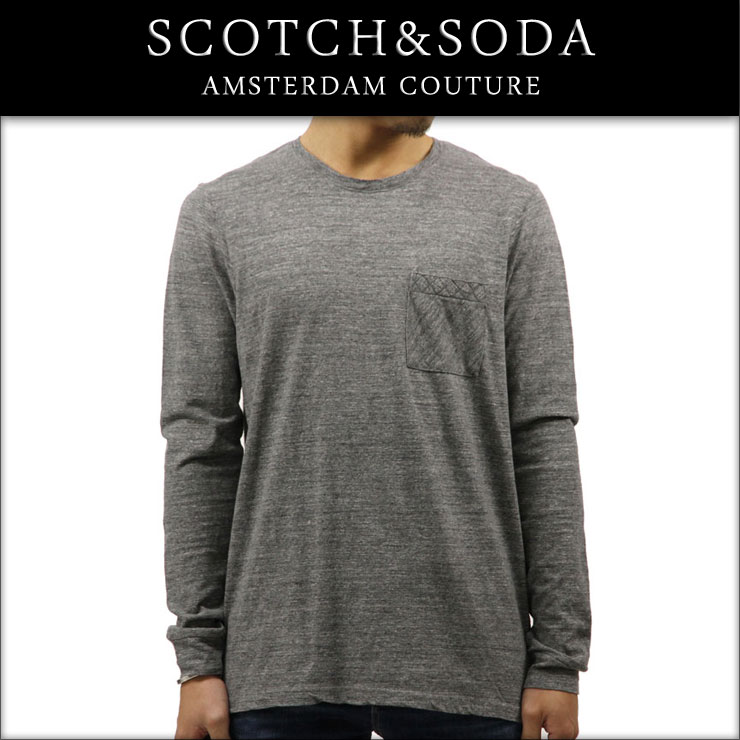スコッチアンドソーダ ロンT メンズ 正規販売店 SCOTCH＆SODA 長袖Tシャツ SPECIAL WASHED OUTLOOK LONGSLEEVE TEE 139034 0810 GRAPHIT クリスマス プレゼント ラッピング スコッチアンドソーダ ロンT メンズ 正規販売店 SCOTCH＆SODA 長袖T