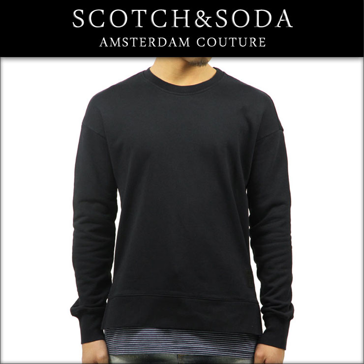 スコッチアンドソーダ スウェット メンズ 正規販売店 SCOTCH＆SODA トレーナー FAKE DOUBLE LAYE CREWNECK SWEAT 136394 0218 COMBO B クリスマス プレゼント ラッピング スコッチアンドソーダ スウェット メンズ 正規販売店 SCOTCH＆SODA