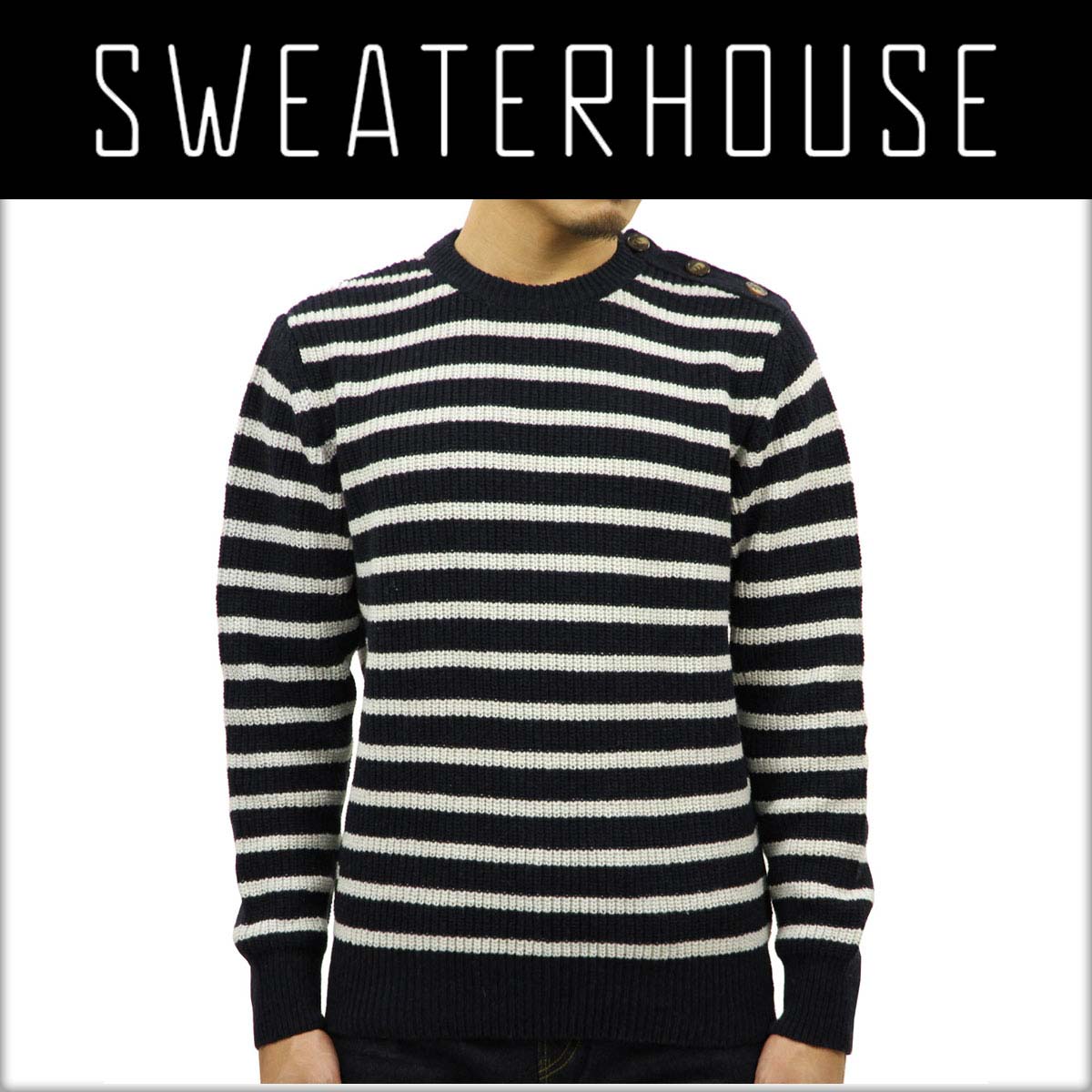 セーターハウス セーター メンズ 正規販売店 SWEATERHOUSE CREW NECK KNIT SWEATER 1KN1209 6010