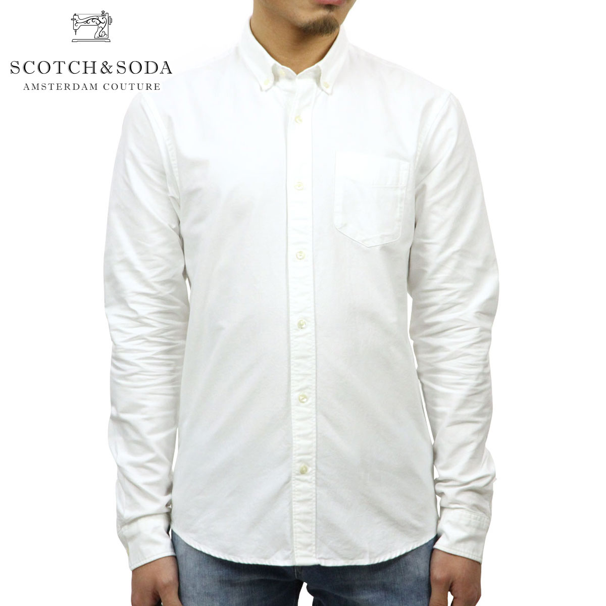 スコッチアンドソーダ シャツ メンズ 正規販売店 SCOTCH&SODA 長袖シャツ ボタンダウンシャツ BASIC NOS CLASSIC BUTTON DOWN OXFORD SHIRT 132491 00 WHITE A39B B1C C1D D6E E01F-RECOLLECTION ( ...