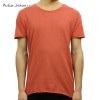 ヌーディージーンズ Nudie Jeans 正規販売店 メンズ 無地 クルーネック 半袖Tシャツ ROGER SLUB CREW TEE SHIRT AURORA RED C24 131484 A62