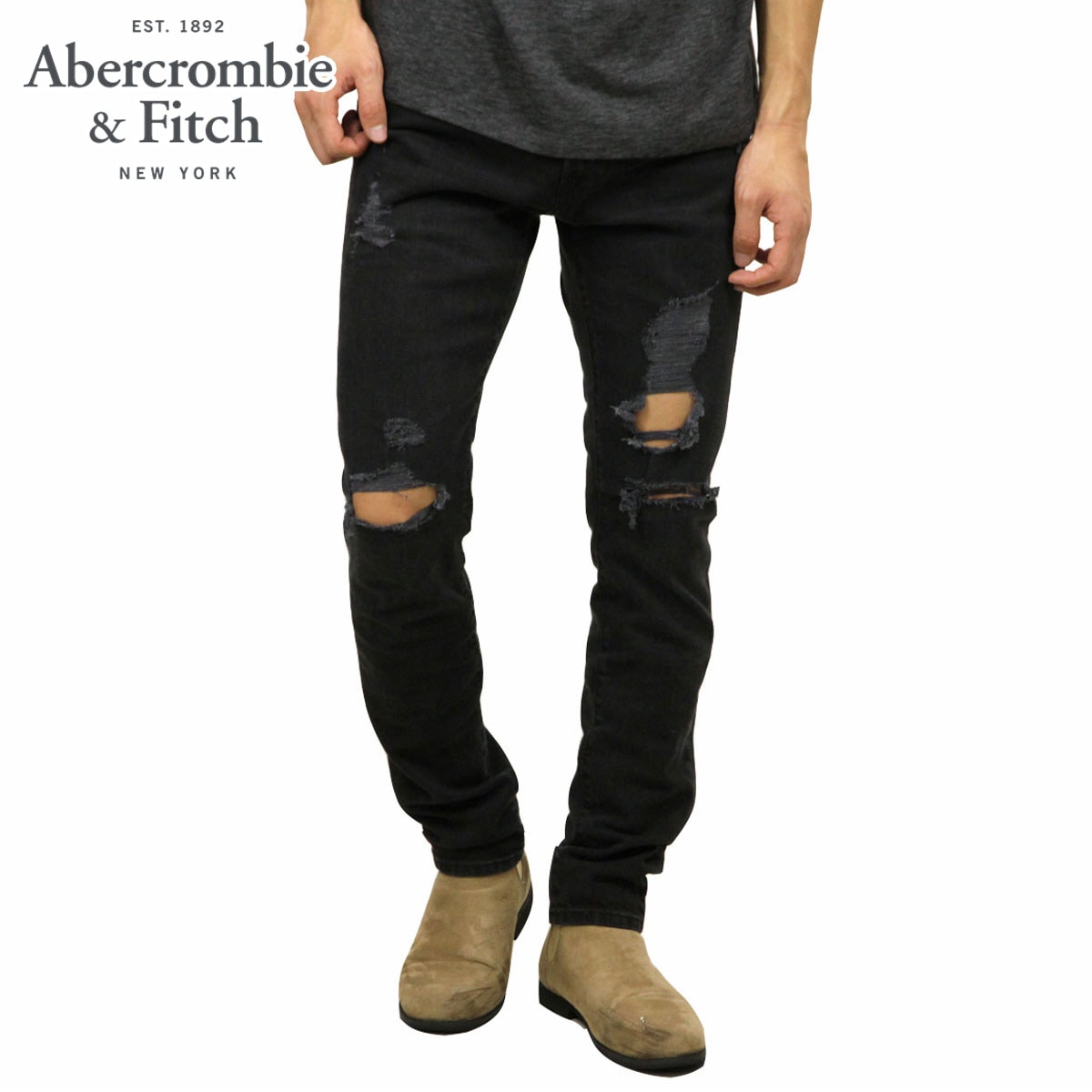 アバクロ ジーンズ メンズ 正規品 Abercrombie＆Fitch スキニー 