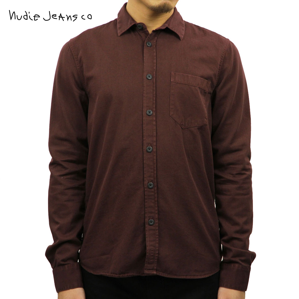 ヌーディージーンズ シャツ メンズ 正規販売店 Nudie Jeans 長袖シャツ ワークシャツ HENRY PIGMENT DYED SHIRT PLUM P03 140501 クリスマス プレゼント ラッピング ヌーディージーンズ シャツ メンズ 正規販売店 Nudie Jeans 長袖シャツ
