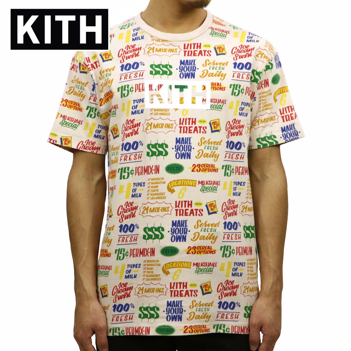 キス Tシャツ 正規品 KITH 半袖Tシャツ クルーネック KITH TREATS CIRCULAR TEE KH3371-107 PINK クリスマス プレゼント ラッピング キス Tシャツ 正規品 KITH 半袖Tシャツ クルーネック KITH TREATS