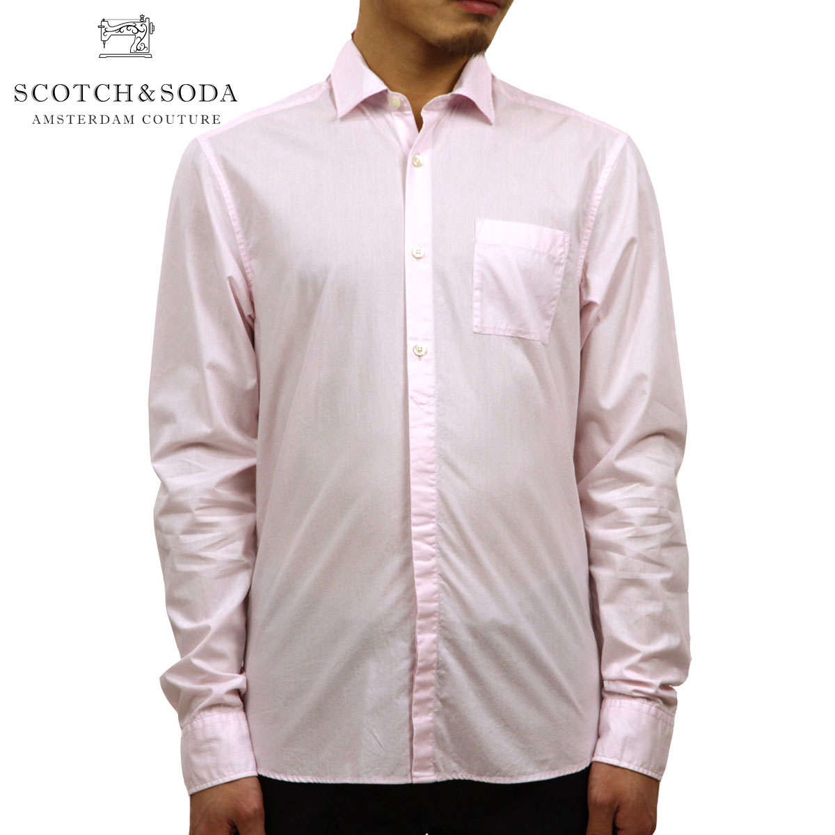 スコッチアンドソーダ SCOTCH＆SODA 正規販売店 メンズ レギュラーフィット 長袖ドレスシャツ Yシャツ REGULAR FIT AMS BLAUW LIGHTWEIGHT SHIRT D 147845 2523 SKY PINK クリスマス プレゼント ラッピング 000000023613_In71Xxd.jpg