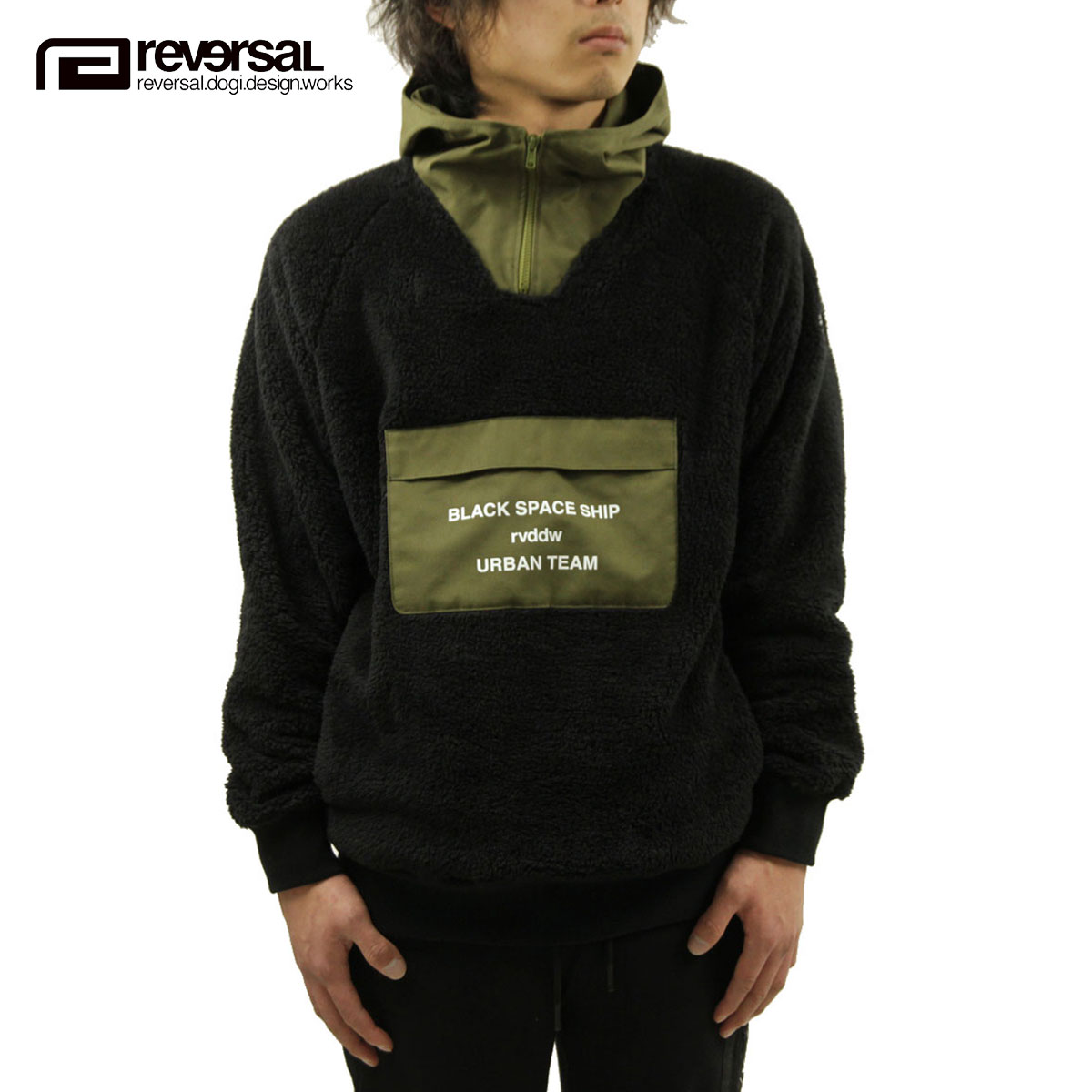 リバーサル パーカー メンズ 正規販売店 REVERSAL ハーフジップアップ 