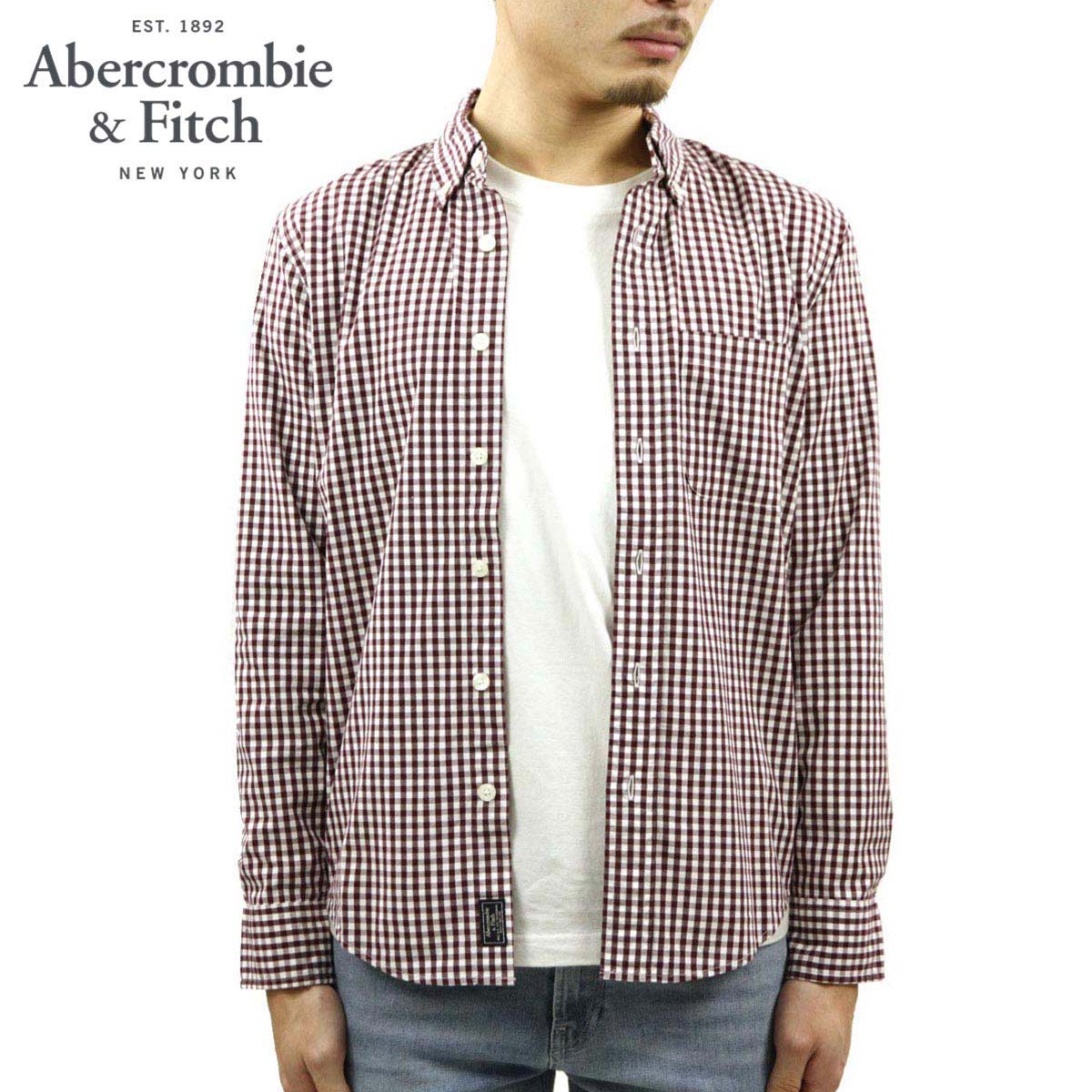 アバクロ シャツ メンズ 正規品 Abercrombie Fitch 長袖シャツ ボタンダウンシャツ Gingham Poplin Shirt 125 125 1106 528 A02b B1c C1d D6e E04f 父の日 22 Abercrombie Fitch アバクロ Men S Shirt Recollection レコレクション Online Shop