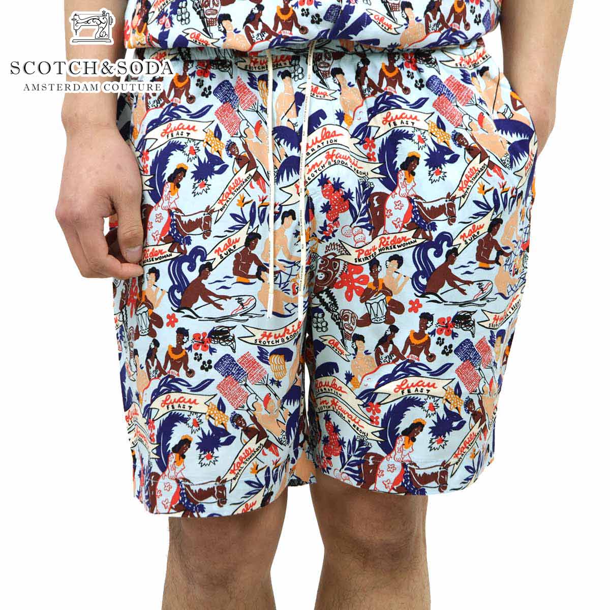 スコッチアンドソーダ ショートパンツ メンズ 正規販売店 SCOTCH＆SODA ボトムス レーヨン ビスコース ALL-OVER PRINTED BERMUDA SHORT 155126 0217 12533 69 COMBO A クリスマス プレゼント ラッピング スコッチアンドソーダ ショートパンツ メンズ 正規販売店 SCOTCH＆SODA