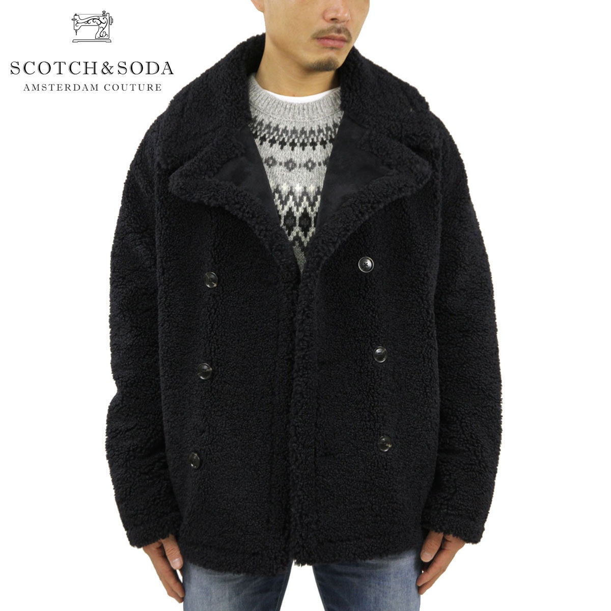 新品！SCOTCH&SODA スコッチ&ソーダ ピーコート M 定価37000円 スコッチアンドソーダ アウター メンズ 正規販売店 SCOTCH＆SODA